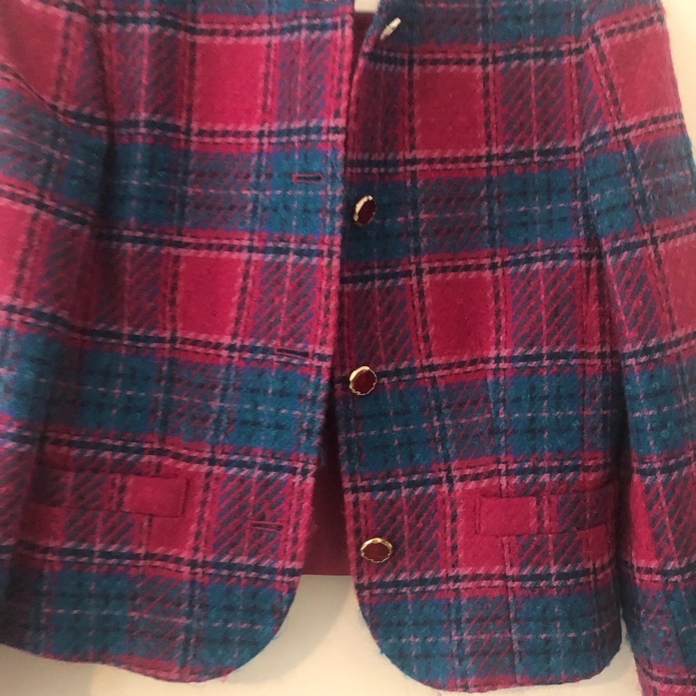 Pendleton Wool Plaid Jacket, Pink/Blue, Euc - image 6
